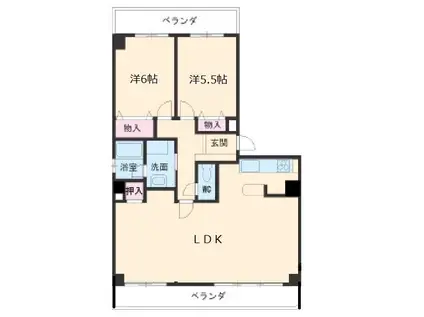 ハウゼル一社(2LDK/3階)の間取り写真