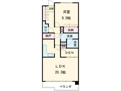 レザンドール東山元町(1SLDK/3階)の間取り写真