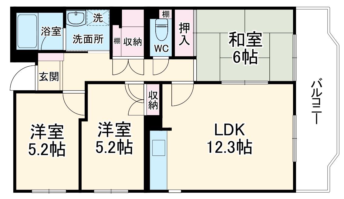 ルモンドヒル上尾(3LDK/5階)の間取り写真
