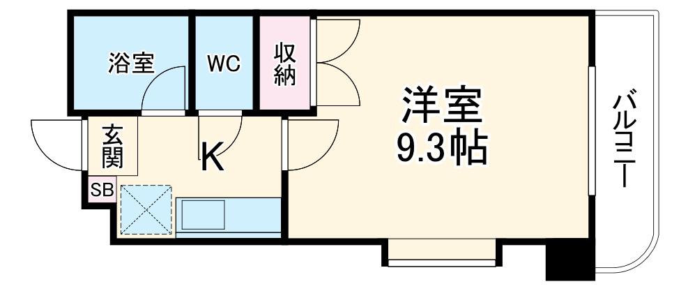 シティライフ上社北(1K/4階)の間取り写真