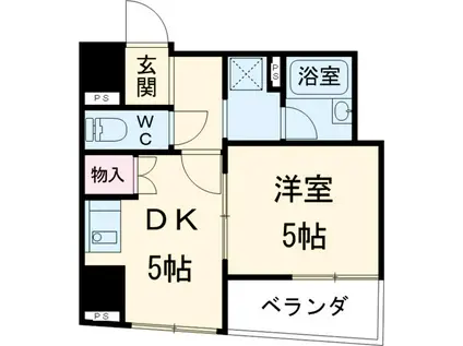 ルプソアール東山(1DK/5階)の間取り写真