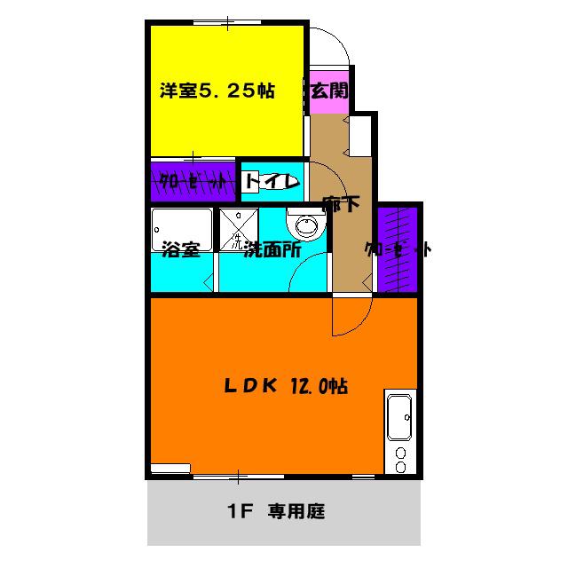 MICCHY´S Ⅲ(1LDK/1階)の間取り写真