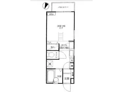 フィールド・ウッド参番館(1K/2階)の間取り写真