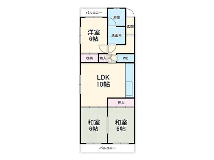 メゾン池上(3LDK/2階)の間取り写真