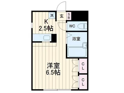 オリバーハウス2(1K/1階)の間取り写真