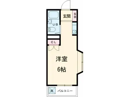 ウイングコート上祖師谷(ワンルーム/1階)の間取り写真