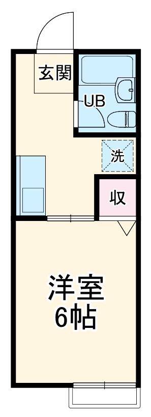 グリーンヒル(1K/2階)の間取り写真