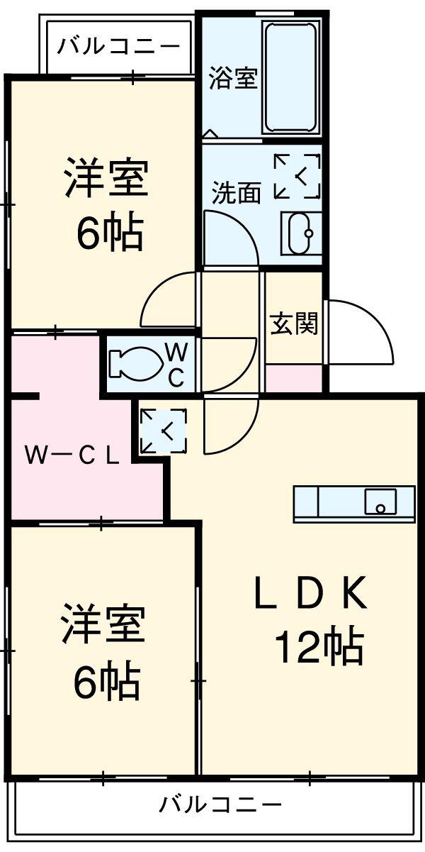インテグラA(2LDK/3階)の間取り写真