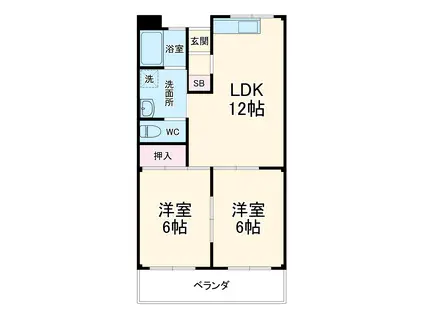 ソワールヨシミヤ(2LDK/1階)の間取り写真