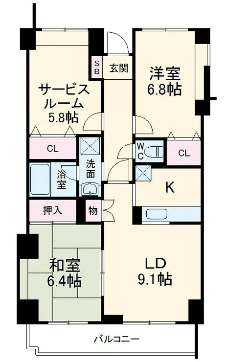 サニーヒルズ和光 4階階 間取り