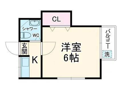 スマイルワン(1K/2階)の間取り写真