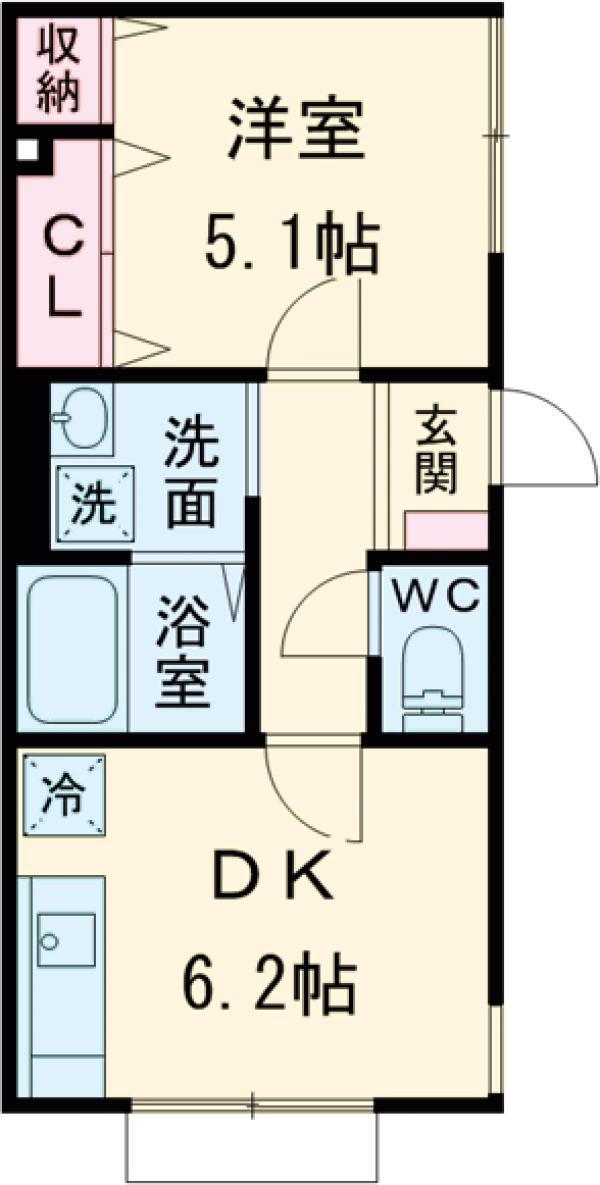 ARAI舎 Ⅱ(1DK/1階)の間取り写真