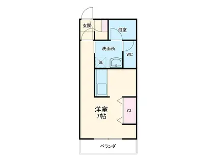 レジデンス一社(1K/3階)の間取り写真