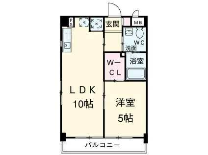 AERA市川 Ⅱ(1LDK/1階)の間取り写真
