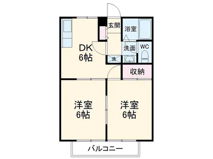 タックA(2DK/1階)の間取り写真