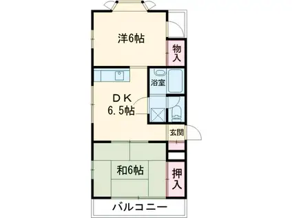 メゾン小田(2DK/2階)の間取り写真