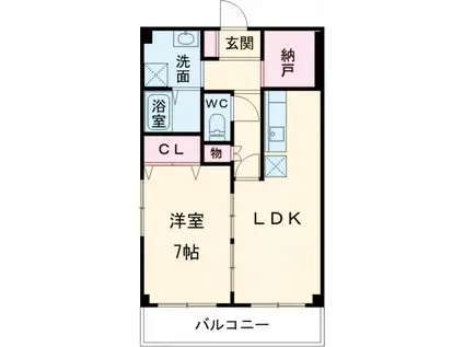 クープル南原(1LDK/4階)の間取り写真