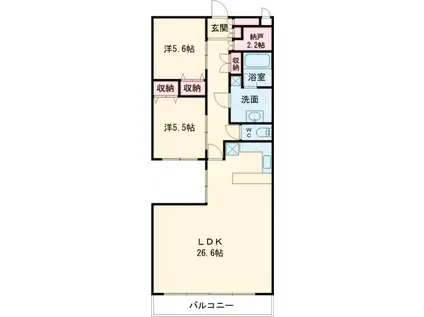 ANCEFORDISE(2SLDK/2階)の間取り写真