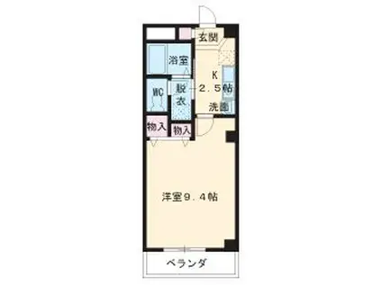 エクセレント(1K/1階)の間取り写真