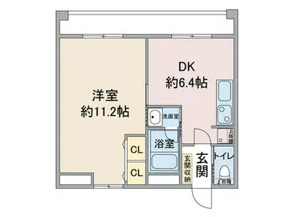 名東コーポ高針(1DK/2階)の間取り写真