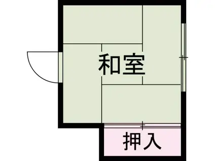 鈴木荘(ワンルーム/2階)の間取り写真