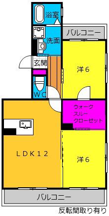 インテグラB(2LDK/1階)の間取り写真