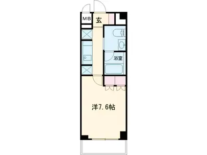 プラウドフラット仙川Ⅱ(1K/4階)の間取り写真