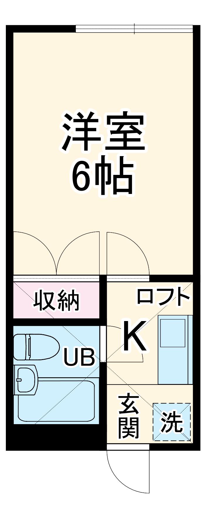 ライフ21(1K/2階)の間取り写真