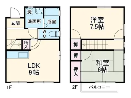 テラス実香　Ａ(2DK)の間取り写真