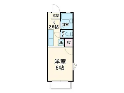 サンヒルズ日吉(1K/2階)の間取り写真