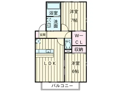 リビングゲートシティ Ⅲ・Ⅴ(2LDK/1階)の間取り写真