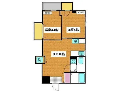 メゾンイイダ(2DK/2階)の間取り写真