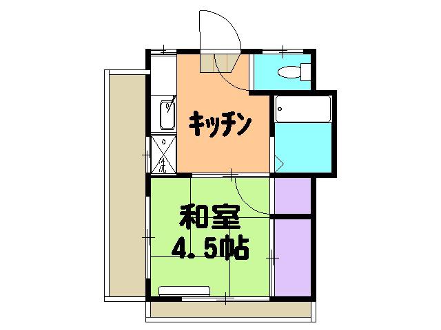 幸ハイツ(1K/2階)の間取り写真