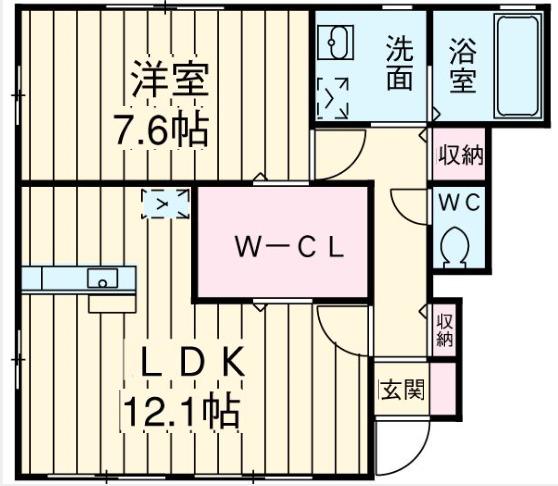 アーマビリータ Ⅰ(1LDK/1階)の間取り写真