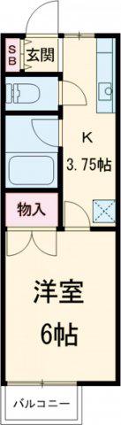 グリーンハイツ(1K/1階)の間取り写真