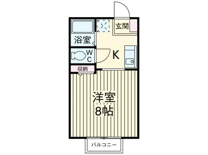 ワンルームS-1(1K/2階)の間取り写真