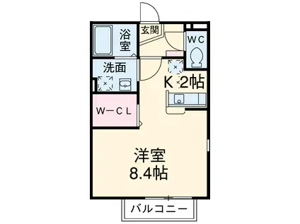 シェルガーデン真間(ワンルーム/1階)の間取り写真