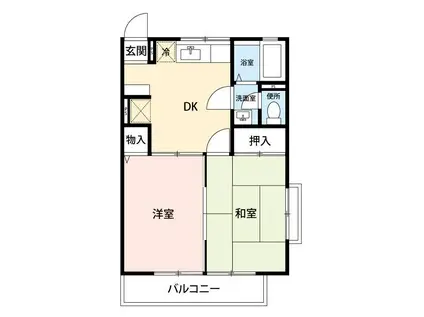 コンフォート千歳台(2DK/2階)の間取り写真