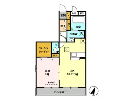 サン・クレストコート(1LDK/1階)の間取り写真