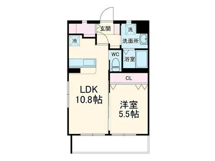 ASAMORI-SO(1LDK/2階)の間取り写真