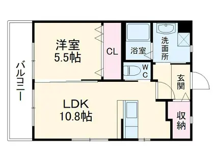 ASAMORI-SO(1LDK/3階)の間取り写真