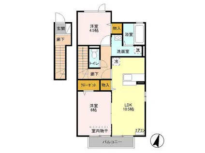 第7グリーンハイツ(2LDK/2階)の間取り写真