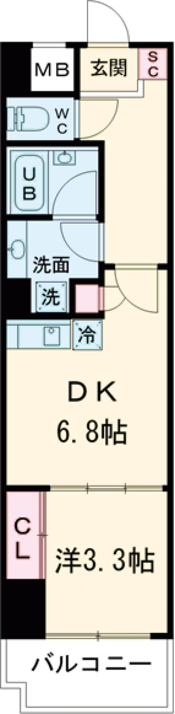 レジディア目白(1K/2階)の間取り写真
