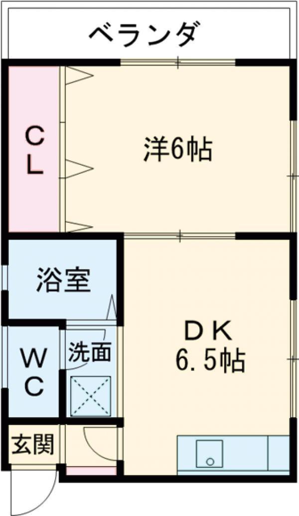 メゾンドール高砂(1DK/2階)の間取り写真