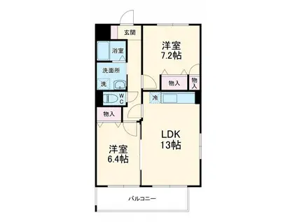 フローラル香流(2LDK/3階)の間取り写真