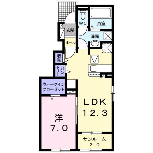 プチボヌールⅡ(1LDK/1階)の間取り写真