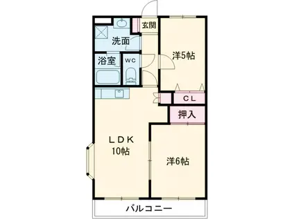ルミエール中居 壱番館(2LDK/4階)の間取り写真