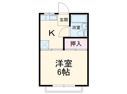トキワハイム(1K/2階)の間取り写真