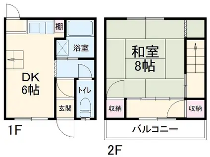 竹谷荘５(1DK)の間取り写真