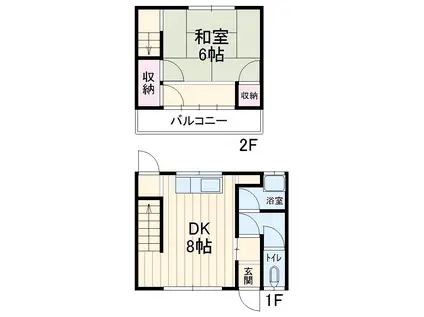 竹谷荘１(1DK)の間取り写真